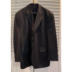 Chaps Ralph Lauren Mens Pure New Lambswool Suit Blazer GrayWhite Size 46T-Canada